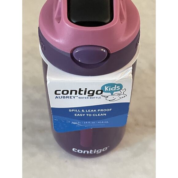 Contigo Aubrey Kids Water Bottle 14 oz Leak-Proof Spill-Proof Purple Travel NEW‎ - Picture 2 of 5